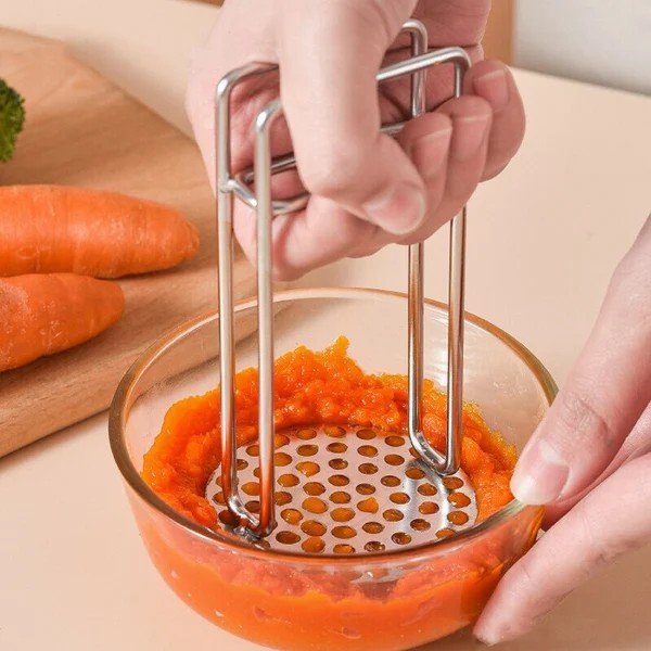 Potato Masher Stainless Steel Fruit Food Sweet Mashed Mud Hand Kitchen Press Tools